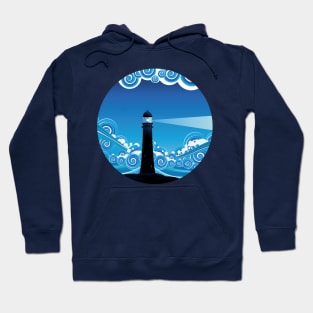 Vintage lighthouse in the sea Hoodie